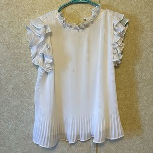 TCEC white ruffle blouse